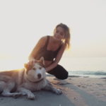 girl and dog